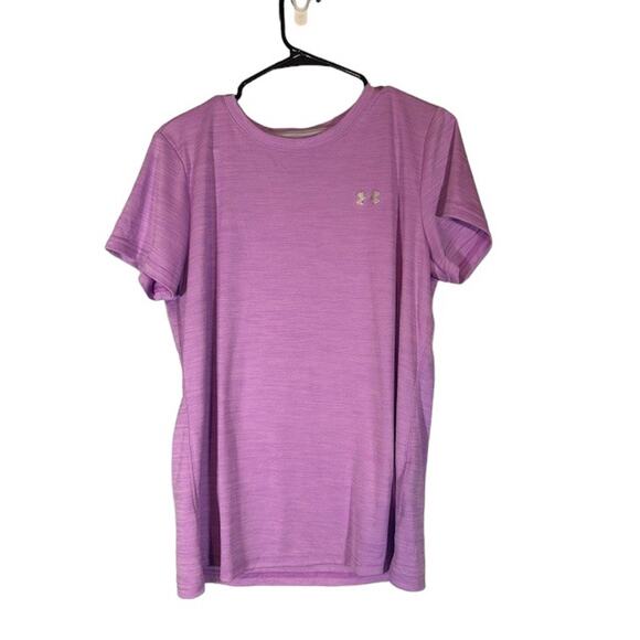 Under Armour Light Pink Short Sleeve Lightweight Athletic T-Shirt Women Sz L - Picture 1 of 8